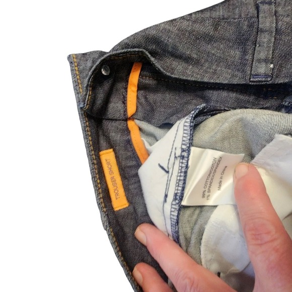 Tory Burch Women's Trouser Shorts Dark Wash Denim Gold‎ Button Detail Size 28 - Picture 3 of 6